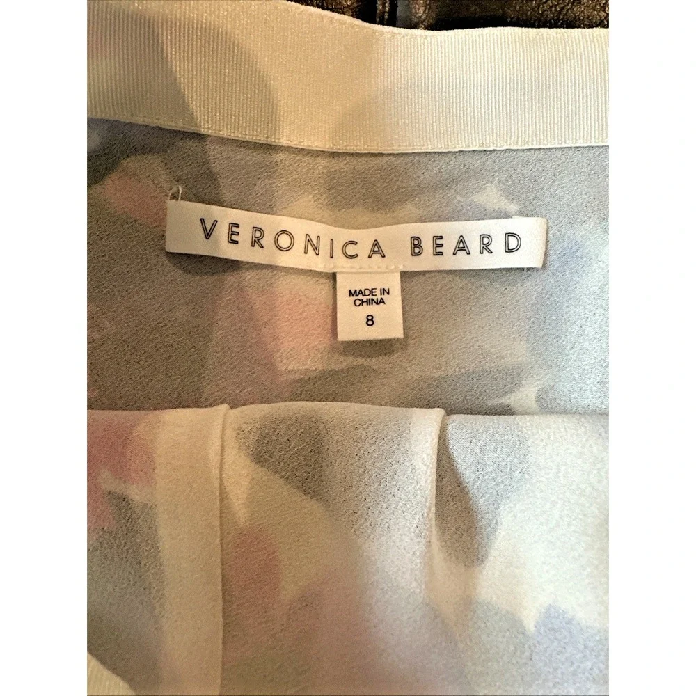 Veronica Beard Women Size 8‎ Ravello Floral Ruffle Ruched Skirt Silk Pink Multi